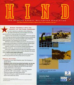 HIND: The Russian Combat Helicopter Simulation - Box - Back Image