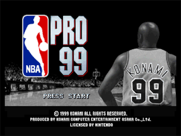 NBA in the Zone '99 - Screenshot - Game Title Image