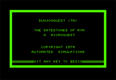 Dunjonquest: The Datestones of Ryn - Screenshot - Game Title Image