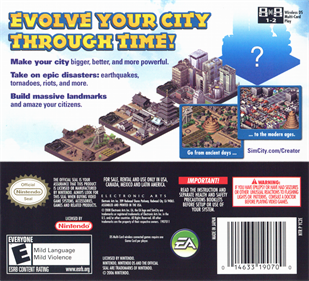 SimCity Creator - Box - Back Image