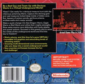 Virtual Boy Wario Land - Box - Back Image