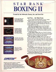 Star Rank Boxing II - Box - Back Image