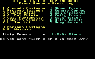 The 1991 World Cup Knockout - Screenshot - Game Select Image