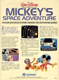 Mickey's Space Adventure - Box - Back Image