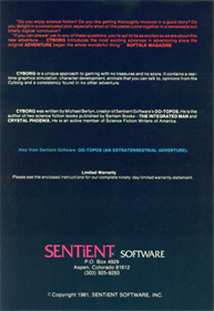 Cyborg (Sentient Software) - Box - Back Image