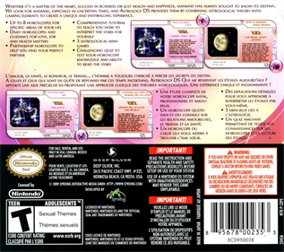 Astrology DS: The Stars in Your Hands - Box - Back Image