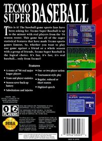Tecmo Super Baseball - Box - Back Image