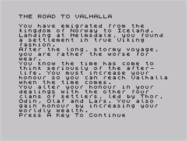 The Road to Valhalla - Screenshot - Game Title Image