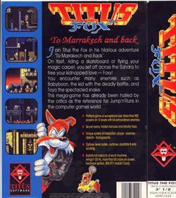 Titus the Fox: To Marrakech and Back - Box - Back Image