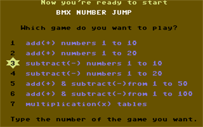 BMX Number Jump - Screenshot - Game Select Image