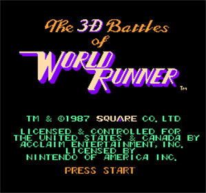 3-D WorldRunner - Screenshot - Game Title Image