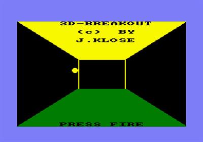 3D-Breakout - Screenshot - Game Title Image