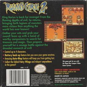Rolan's Curse 2 - Box - Back Image