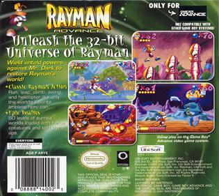 Rayman Advance - Box - Back Image