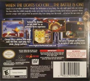 Night at the Museum: Battle of the Smithsonian: The Video Game - Box - Back Image