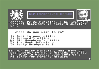 Yes Prime Minister: The Computer Game - Screenshot - Gameplay Image