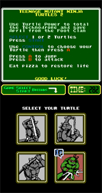 Teenage Mutant Ninja Turtles II: The Arcade Game - Screenshot - Game Select Image