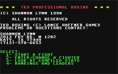 TKO Professional Boxing - Screenshot - Game Title Image