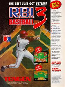 R.B.I. Baseball 3 - Advertisement Flyer - Front Image