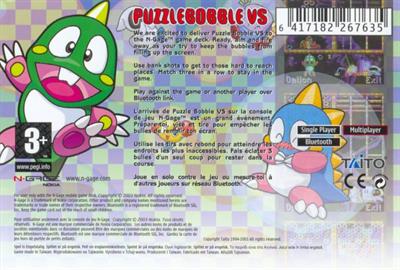 Puzzle Bobble VS - Box - Back Image