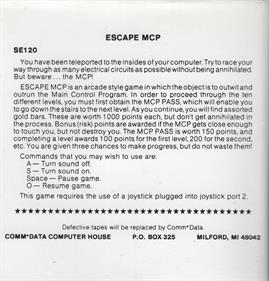Escape MCP - Box - Back Image