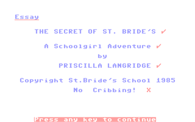 The Secret of St. Brides - Screenshot - Game Title Image
