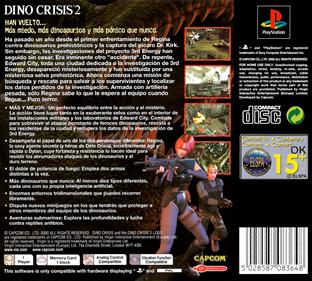 Dino Crisis 2 - Box - Back Image