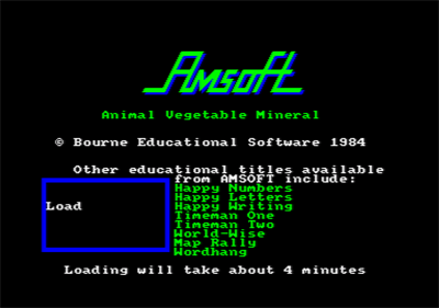 Animal Vegetable Mineral - Screenshot - Game Title Image
