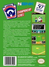 Little League Baseball: Championship Series - Box - Back Image