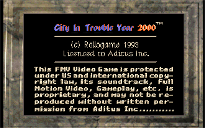 C.I.T.Y. 2000 - Screenshot - Game Title Image