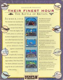 Their Finest Hour: The Battle of Britain - Box - Back Image