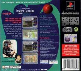 International Cricket Captain 2000 - Box - Back Image