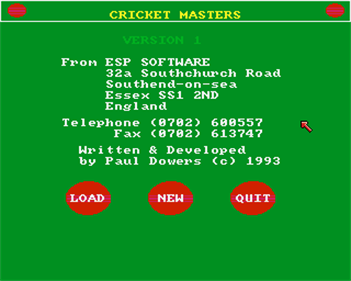 Cricket Masters - Screenshot - Game Title Image