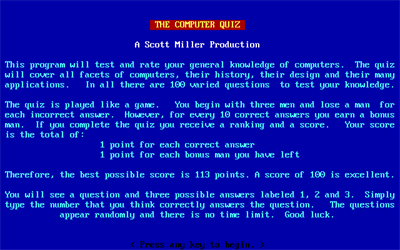 The Computer Quiz - Screenshot - Game Title Image
