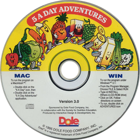 Dole 5 A Day Adventures - Disc Image