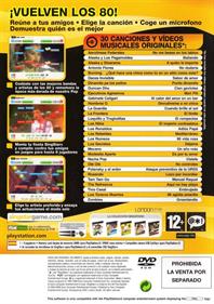 SingStar La Edad de Oro del Pop Espanol - Box - Back Image