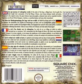 Final Fantasy IV Advance - Box - Back Image