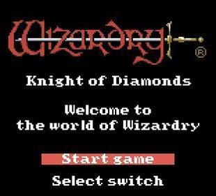 Wizardry III: The Knight of Diamonds - Screenshot - Game Title Image