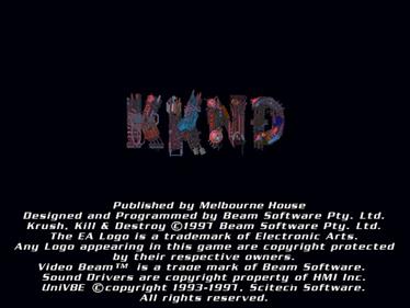 KKND: Krush Kill 'N Destroy - Screenshot - Game Title Image