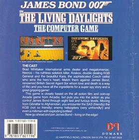 James Bond 007: The Living Daylights: The Computer Game - Box - Back Image