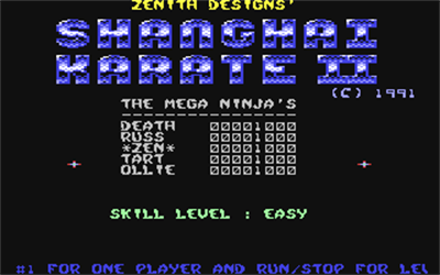 Shanghai Karate II - Screenshot - Game Title Image