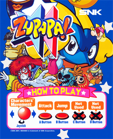 Zupapa! - Arcade - Controls Information Image