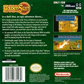 Golden Sun - Box - Back Image