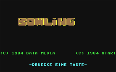 Bowling (Data Media/User Soft) - Screenshot - Game Title Image