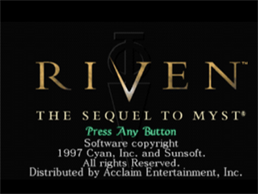 Riven: The Sequel to Myst - Screenshot - Game Title Image