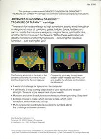Advanced Dungeons & Dragons: Treasure of Tarmin Cartridge - Box - Back Image