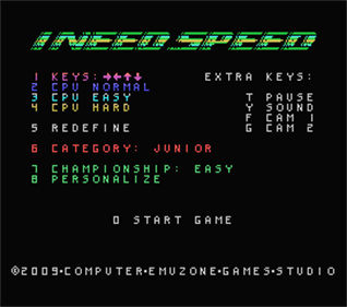 I Need Speed - Screenshot - Game Title Image