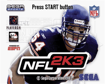 NFL 2K3 - Screenshot - Game Title Image