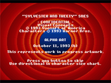 Sylvester and Tweety - Screenshot - Game Title Image