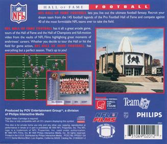 NFL Hall of Fame Football - Box - Back Image